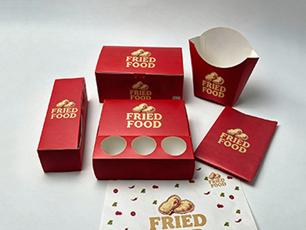 Customized Red Printed Food Packaging Set