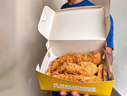 Customized Yellow Flap-style Fried Chicken Box