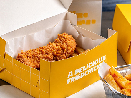 Customized Yellow Flap-style Fried Chicken Box