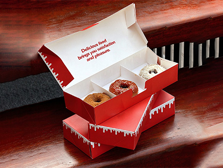 Customized Red Square Flap Chicken Box