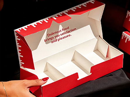 Customized Red Square Flap Chicken Box
