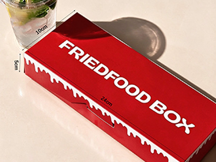 Customized Red Square Flap Chicken Box