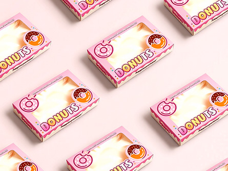 Customized Colorful Windowed Doughnut Box