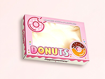 Customized Colorful Windowed Doughnut Box
