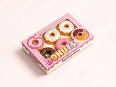 Customized Colorful Windowed Doughnut Box