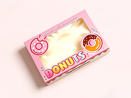 Customized Colorful Windowed Doughnut Box
