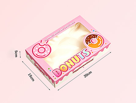Customized Colorful Windowed Doughnut Box