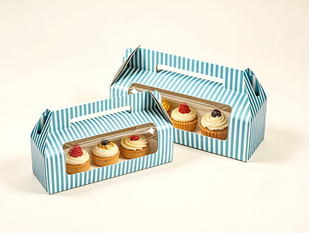 Portable Paper Cupcake Box With A Window