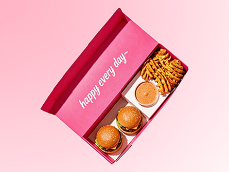 Factory-made Pink Rectangular Hamburger Boxe