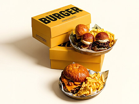 Yellow Foldable Hamburger Box