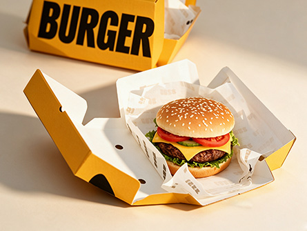 Yellow Foldable Hamburger Box