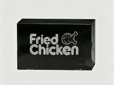 Custom black flip-top fried chicken box