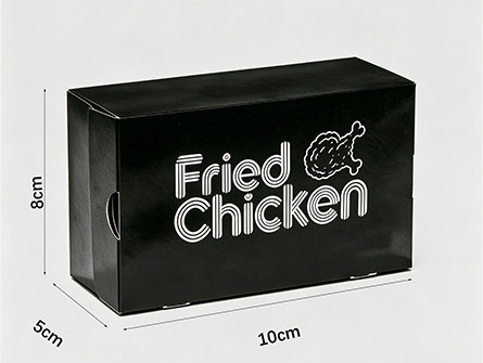 Custom black flip-top fried chicken box