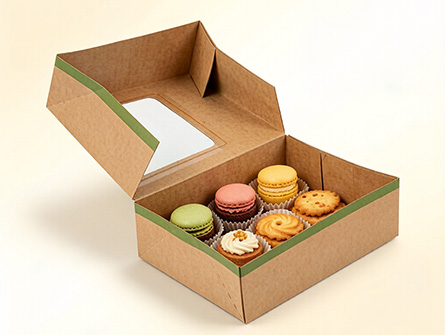 Customized Kraft Paper Tape Window Dessert Box