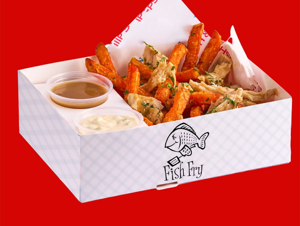 Custom Fish And Chip Packaging Takeout Paper Box With Your Own Logo