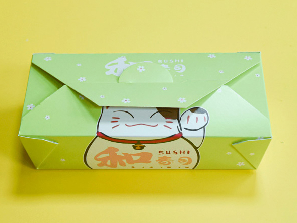 Maneki-Neko Green Take Away Food Box