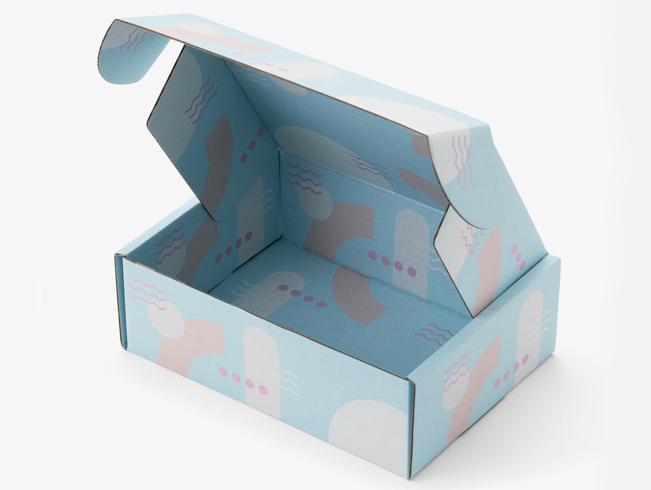 Blue And Pink Modern Corrugated Packaging Mail Box