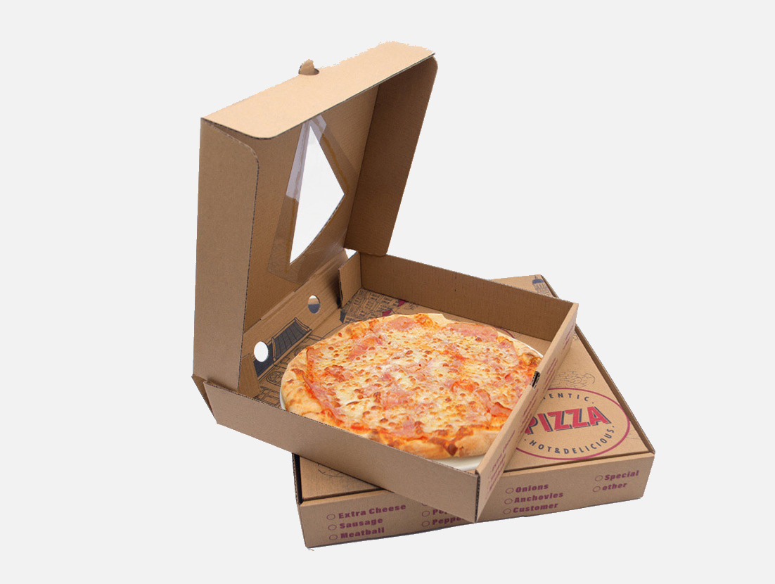 10 Inch 12 Inch Carton Pizza Box With Transparent Window 