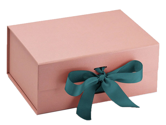 Pink Ribbon Folding Clamshell-type Gift Box With Your Own Design