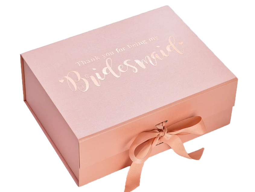 Pink Ribbon Folding Clamshell-type Gift Box With Your Own Design