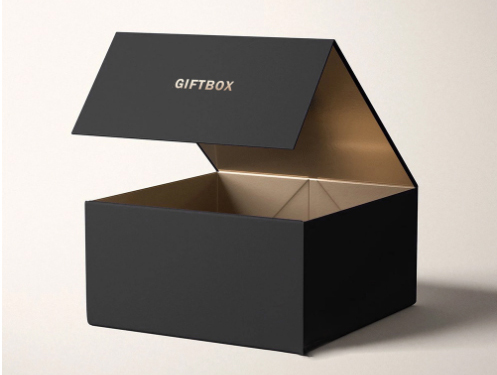 Luxury Black And Gold Folding Magnetic Gift Box