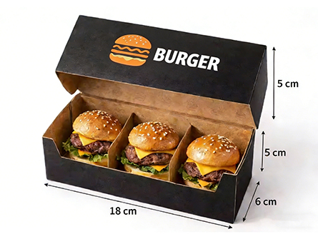 Burger Box with 3 Compartments