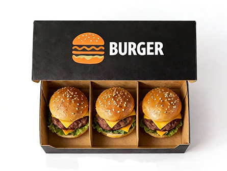 Burger Box with 3 Compartments