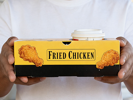 Fried Chicken Paper Box With Cup Drink Holder