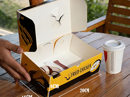 Fried Chicken Paper Box With Cup Drink Holder