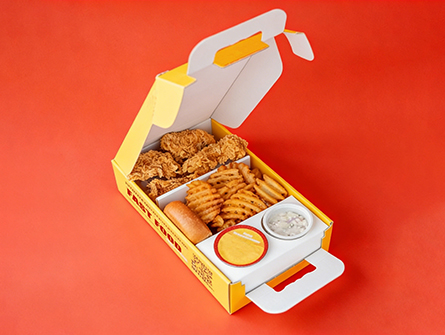 Packaging Box With Sauces Divider with Handle