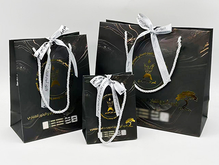 Gold Stamp Black Paper Bag