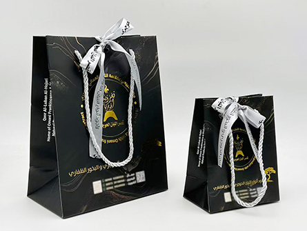 Gold Stamp Black Paper Bag