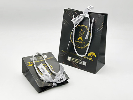 Gold Stamp Black Paper Bag