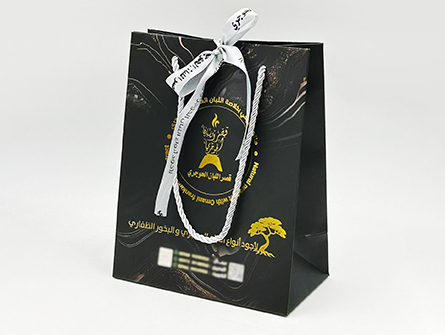 Gold Stamp Black Paper Bag